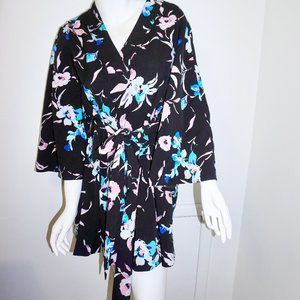 Lane Bryant Floral Kimono Top with Matching Belt
